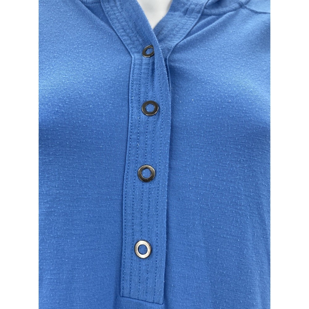The North Face Pull Over Women's Sz Small 1/4 Snap Button Blue Lined Hoodie - Picture 2 of 6